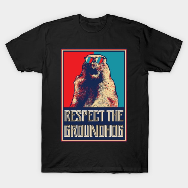 Respect The Groundhog Woodchuck Photo Ground Hog Day T-Shirt by aneisha